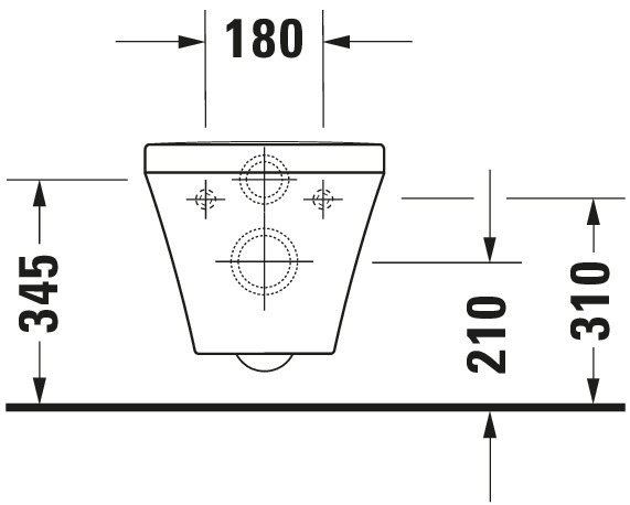 DU Wand-WC DuraStyle 540 mm Tiefspüler, rimless, Durafix, weiß WG