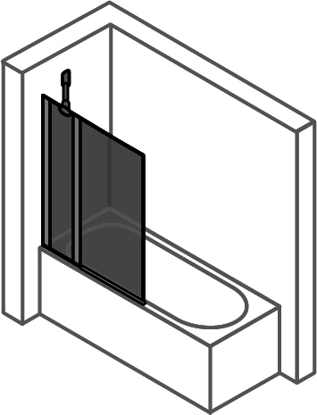 Hüppe DA 501 Design pure BW Abt. 2tlg.95 H:1500 silber matt klar Anti-Plaque