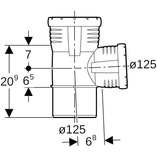 Geberit Silent-Pro Abzweig 87,5Gr d125/125
