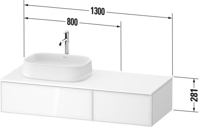 Duravit Konsolen-WTU wh Zencha 550x1300x281mmEiche Schwarz/Graphit Supe