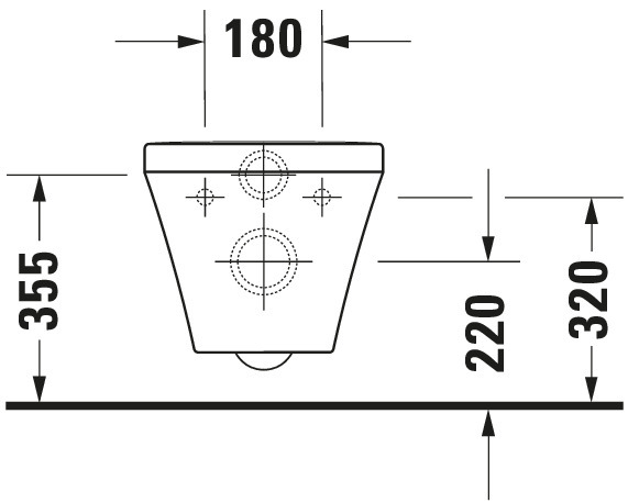 DU Wand-WC DuraStyle 620 mm Tiefspüler, Durafix, weiß