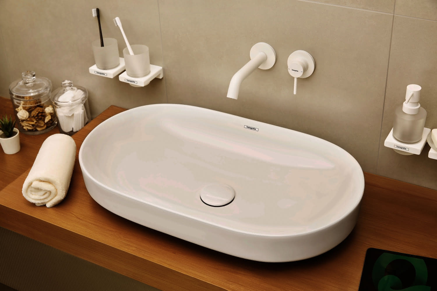 Hansgrohe 2-Loch Waschtischmischer Unterputz Tecturis S F-Set 165 mm Auslauf MW