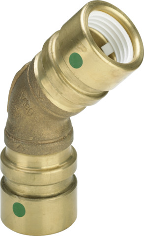 Viega Bogen 45 Grad mit SC Geopress 9626TW in 32mm Rotguss