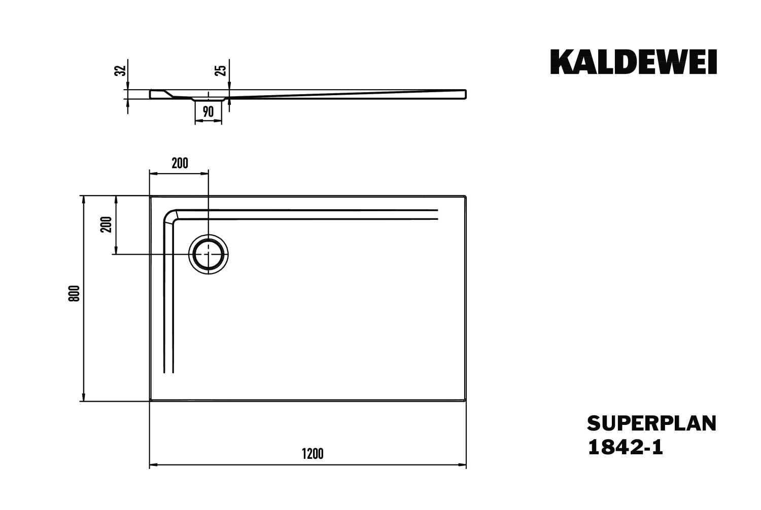 KA DW SUPERPLAN Mod.1842-1,800x1200mm, schwarz matt 100,Secure Plus