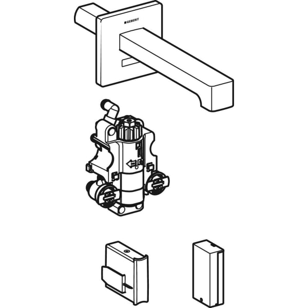 Geberit Brenta WT-Arm.,Wandmontage, Batterie f. UP-Funkt.Box Therm.Misch.,L:22cm, swm