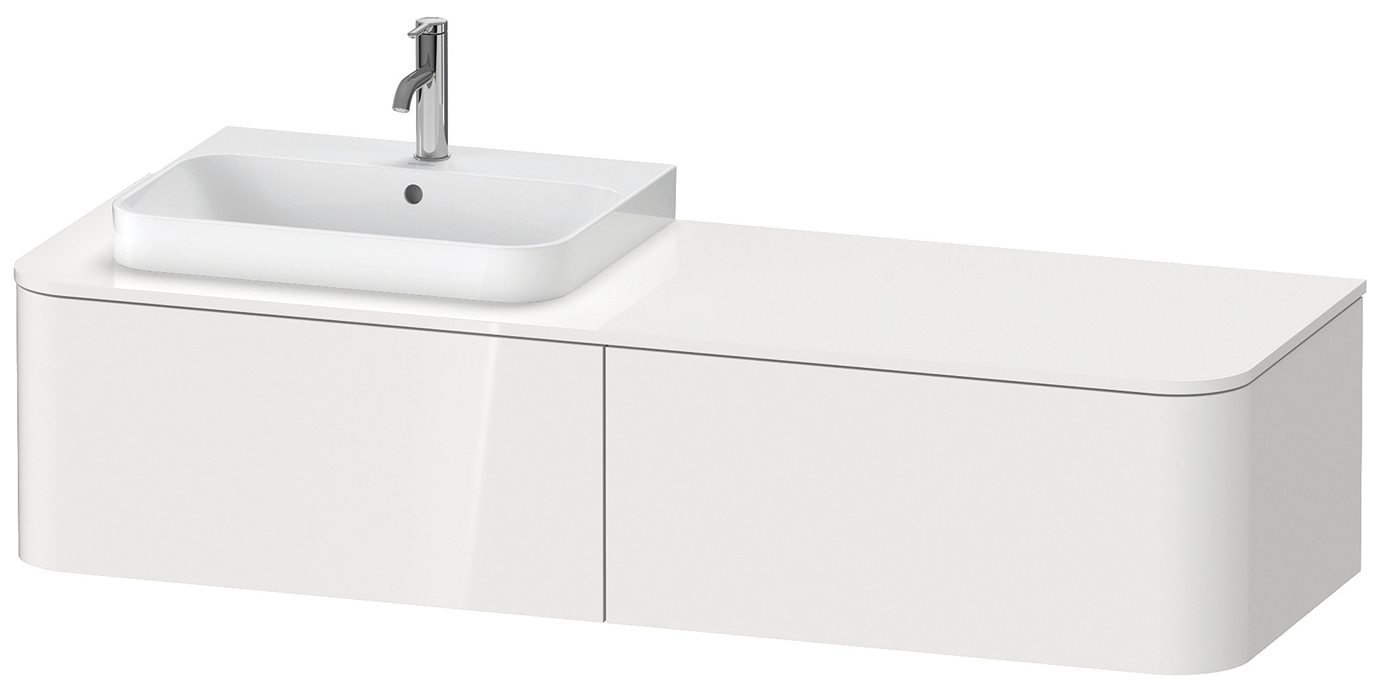 Duravit WTU HappyD2+ wandh.,354x1600x550mm 2Auszüge,BP l.,weiß hgl. f.ASB ohne ES