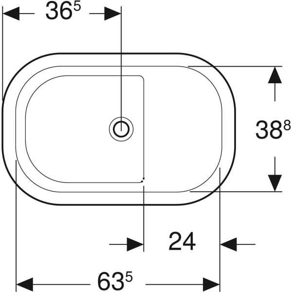 Geberit Bambini Sitzbadewanne 71,5x46,5x39,5cm, ohne Überlauf, weiß