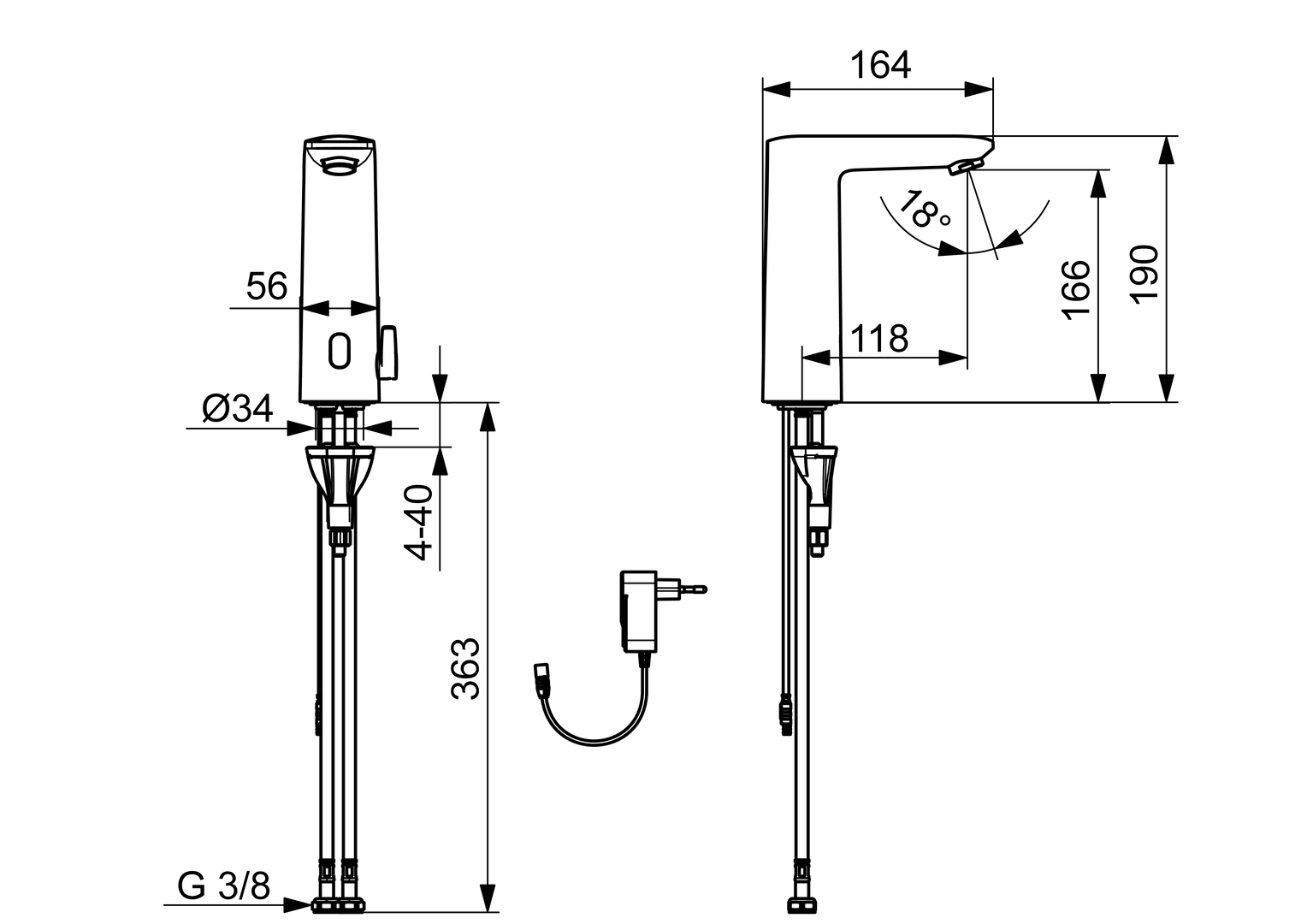 Hansa WT-Batt., 230/9 V, Bluetooth HANSAELECTRA 9320 chr