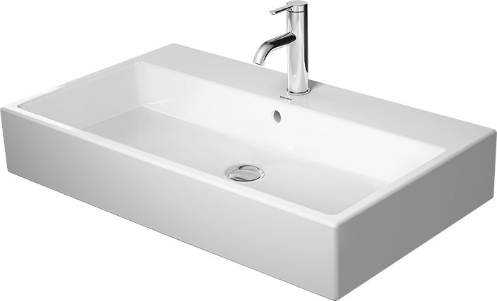 DU Waschtisch Vero Air 800mm m.ÜL, m.HLB, o.HL, geschl., weiß