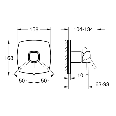 GROHE EH-Brausebatterie Grandera 24259 FMS für 35604 chrom