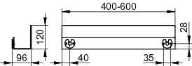 KEUCO Duschablage 24953 auf Maß, 400-600 x 120 x 90 mm, schwarzgrau