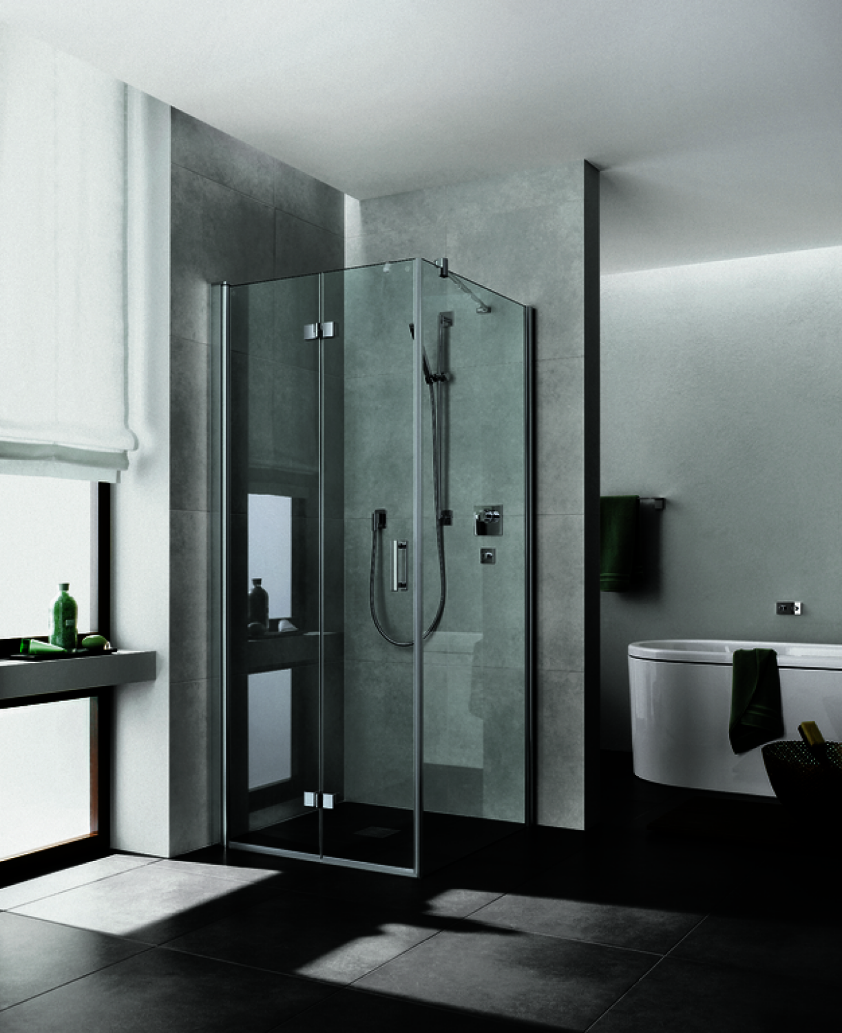KR Kermi Pendel-Falttür Diga 2SL 1000x 2000 BV: 980-1000 SIHG ESG klar Clean