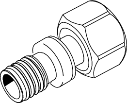 TECEflex Eurokonusverschraubung 3/4" Dim. 20 mit Flex Pressanschl. vernickelt