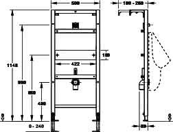 nextVIT Urinal-Element AP-Spülsystem SBH 120 Elektronisch/Mechanisch
