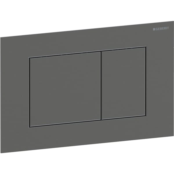 Geberit Sigma40 BetPl., eckig, f. 2-Mengen-Sp schwarzchrom gebürstet, Etc