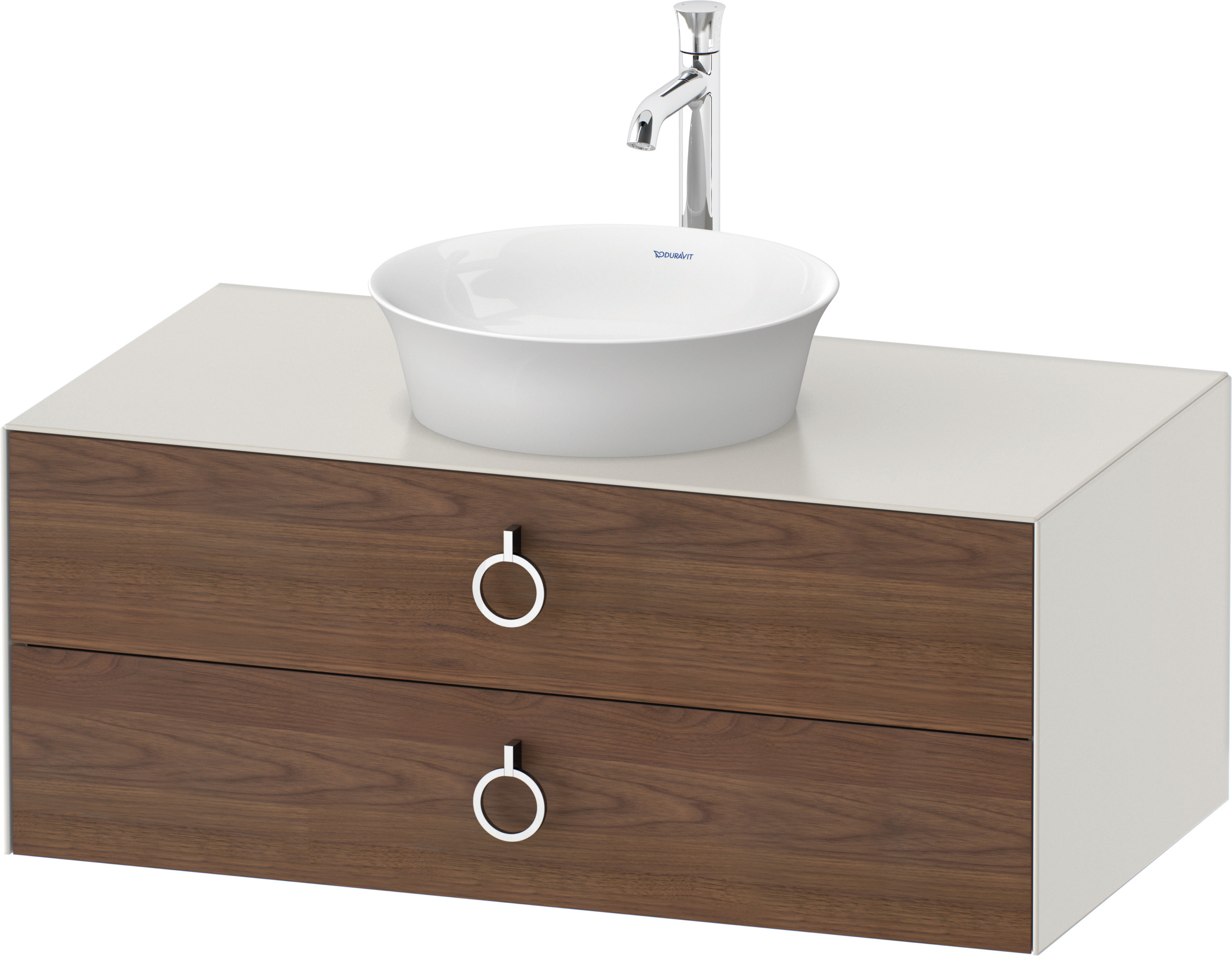 Duravit WTU wandh.White Tulip,2Schk.,m.Griff 408x1000x550,Am.Nussb.M./Nor.Weiß Sdm.