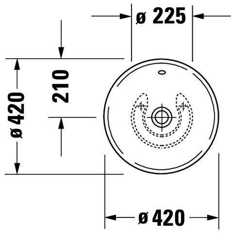 DU ASB Design Classics Bacino 420 mm rund, mit ÜL, ohne HLB, weiß