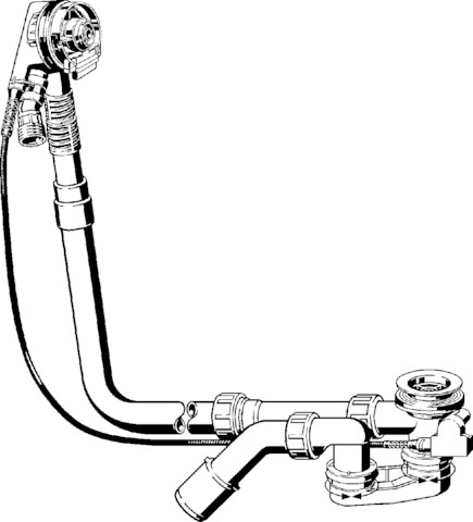Viega Ab-und Überlauf Multiplex Trio 6161.72 in 1070mmxDN40/50 verchromt