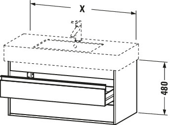 DU WTU wandhängend Ketho 455x800x480mm 2 SchKa, für 032985, graphit matt