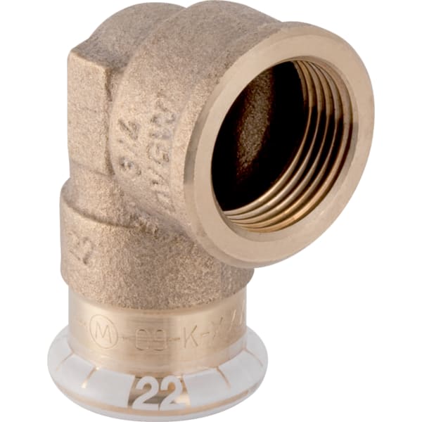 Geberit Mapress Kupfer Übergangswinkel 90Gr mit IG Rg d22-Rp3/4