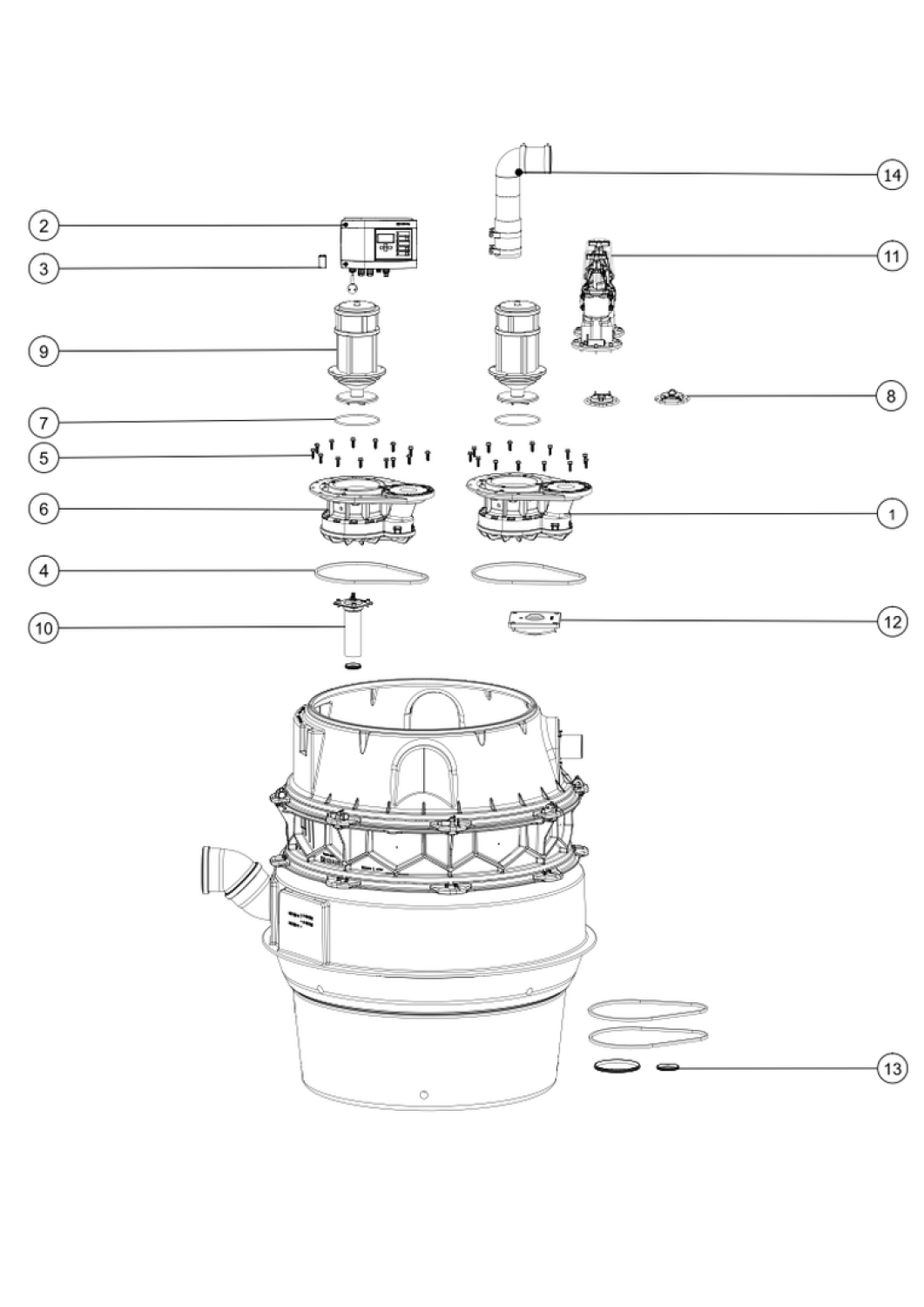 KESSEL-Pumpstation Aquapump XL Duo, SPF 1400-S1, niedrigster Einbau