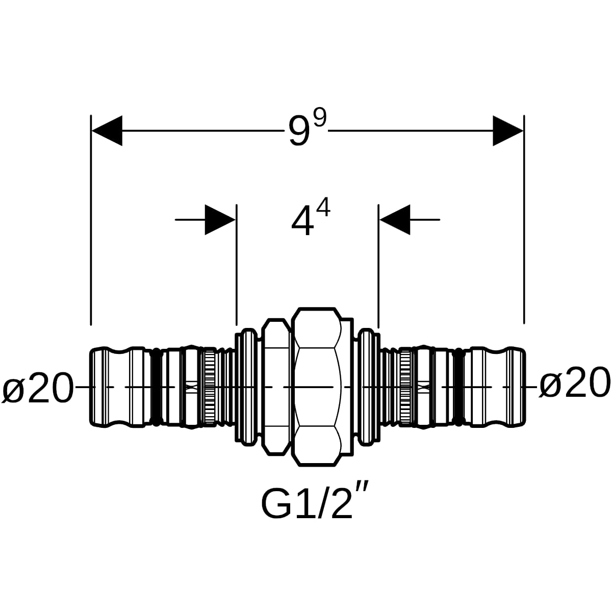 Geberit Mepla Verschraubung SiBr, d20