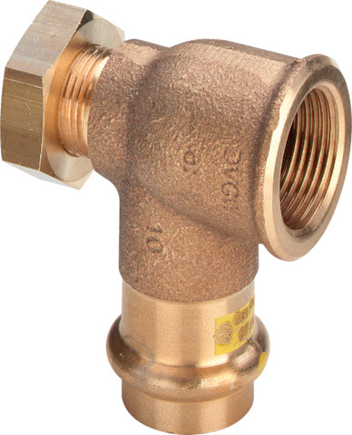 Viega Winkel mit SC Profipress G 2614.6 für Gas in 28mm x Rp1 Rotguss Viega Winkel mit SC Profipress G 2614.6 für Gas in 28mm x Rp1 Rotguss