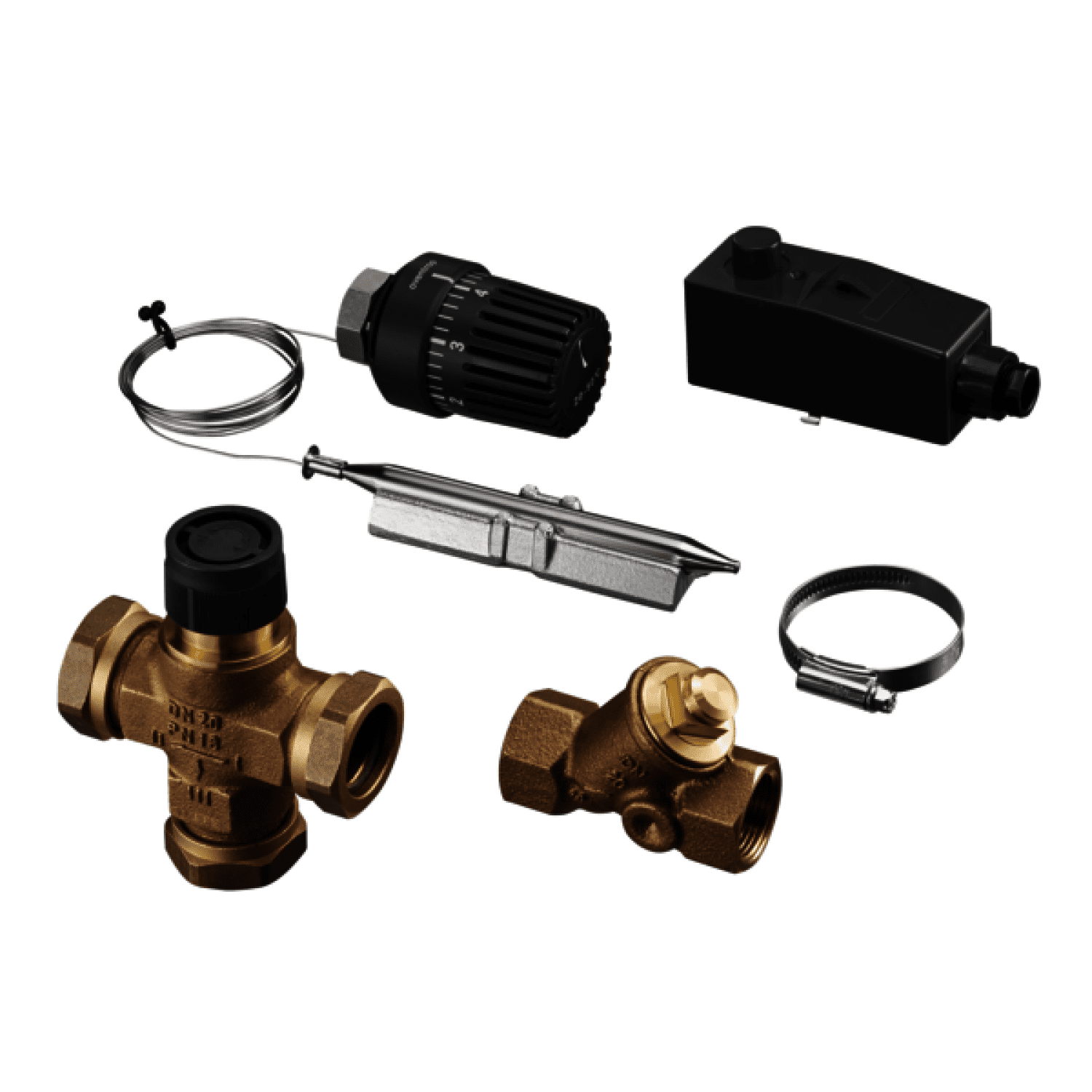 OVENTROP-Regel-Set für Flächenheizungen Set 3, mit "Tri D"-Ventil, bis 200 qm