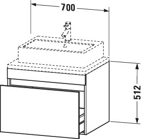 Duravit WTU DuraStyle f.Konsole 512x700x548 1 Auszug,betongrau matt/betongrau matt