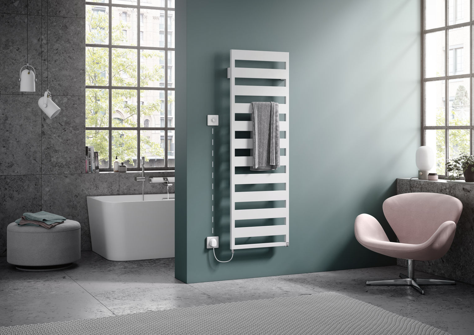 Kermi Casteo -E BH1259x30x600mm P=600W,RAL9016 SG,WWS weiß,rechts