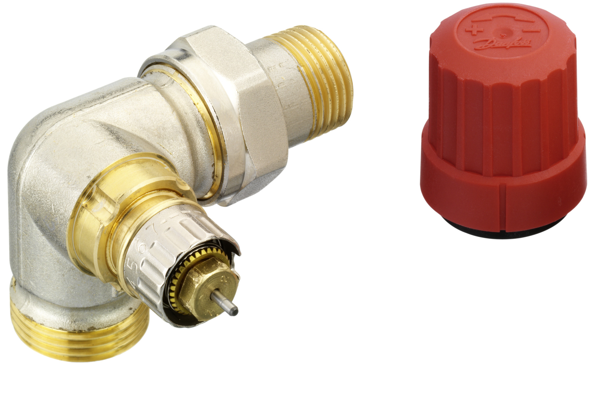 Danfoss Ventilgehäuse RA-N 15 G 3/4 AG, WE links, matt vernickelt