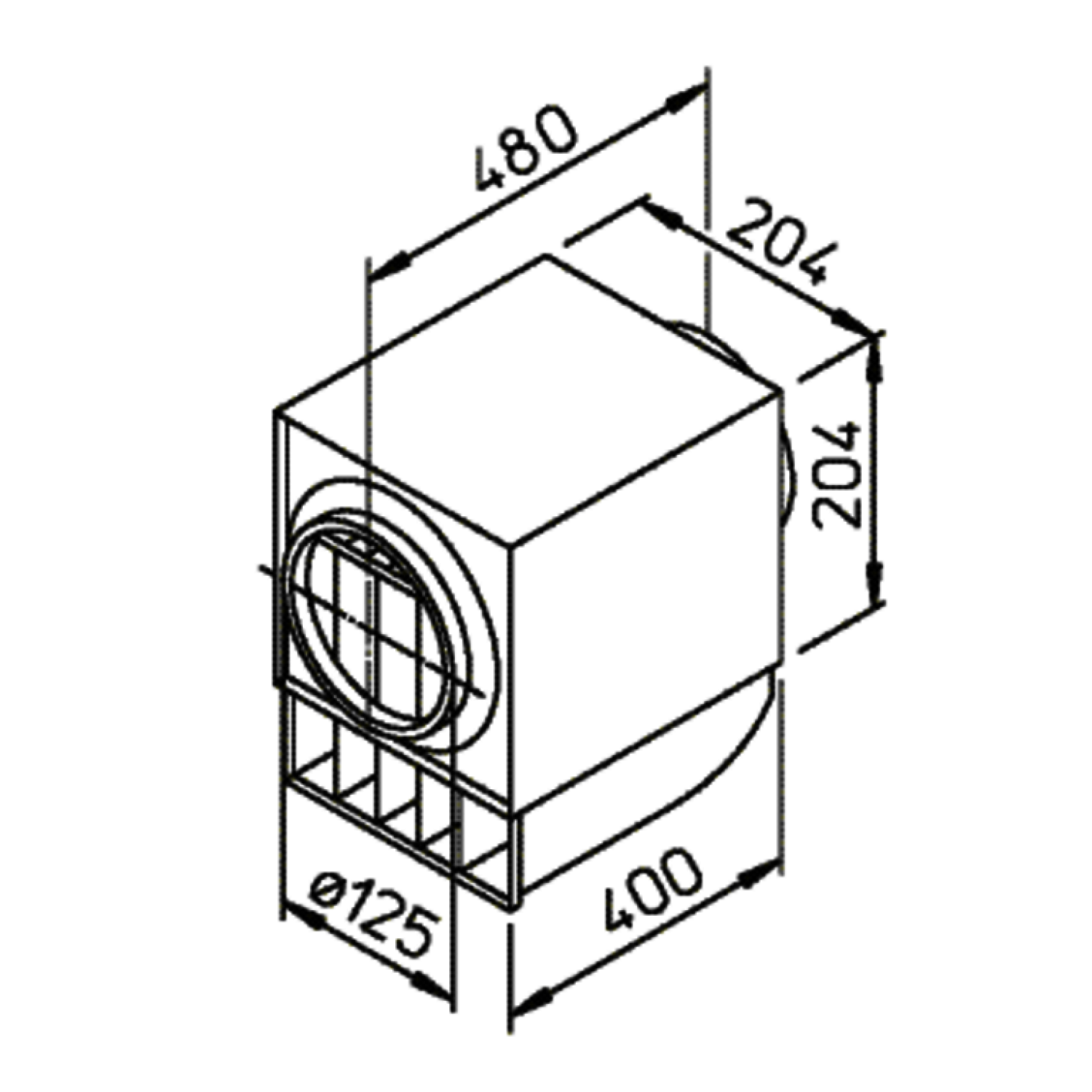 Helios LFBR 125 F7 Luftfilter-Box F7 für Rohr DN 125 mm