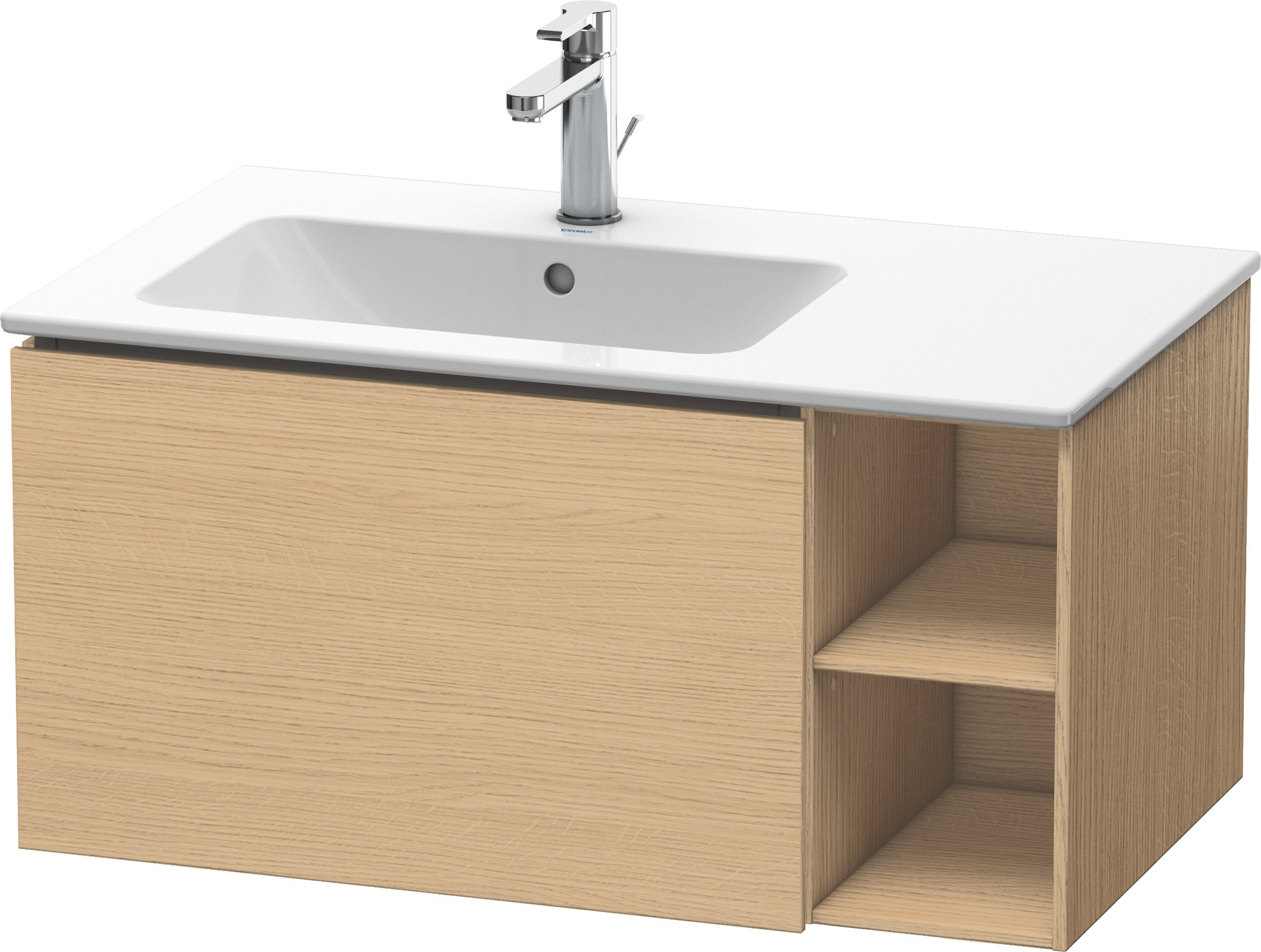 Duravit WTU L-Cube 400x820x481mm, wandh. 1 Auszug, Becken li., Eiche Natur