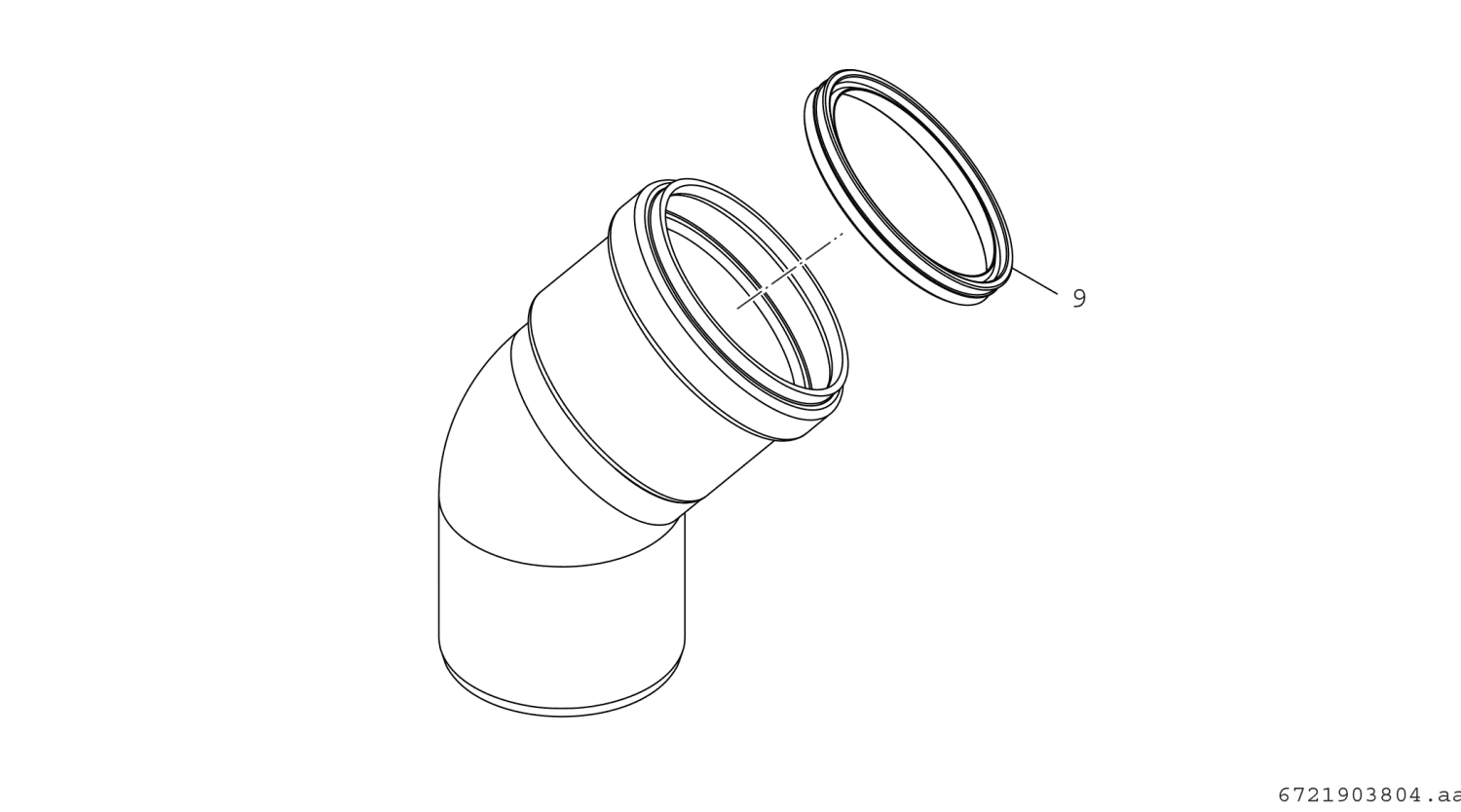 BOSCH Abgaszubehör FC-SE80-45 Abgasbogen 45 Gr, d:80mm