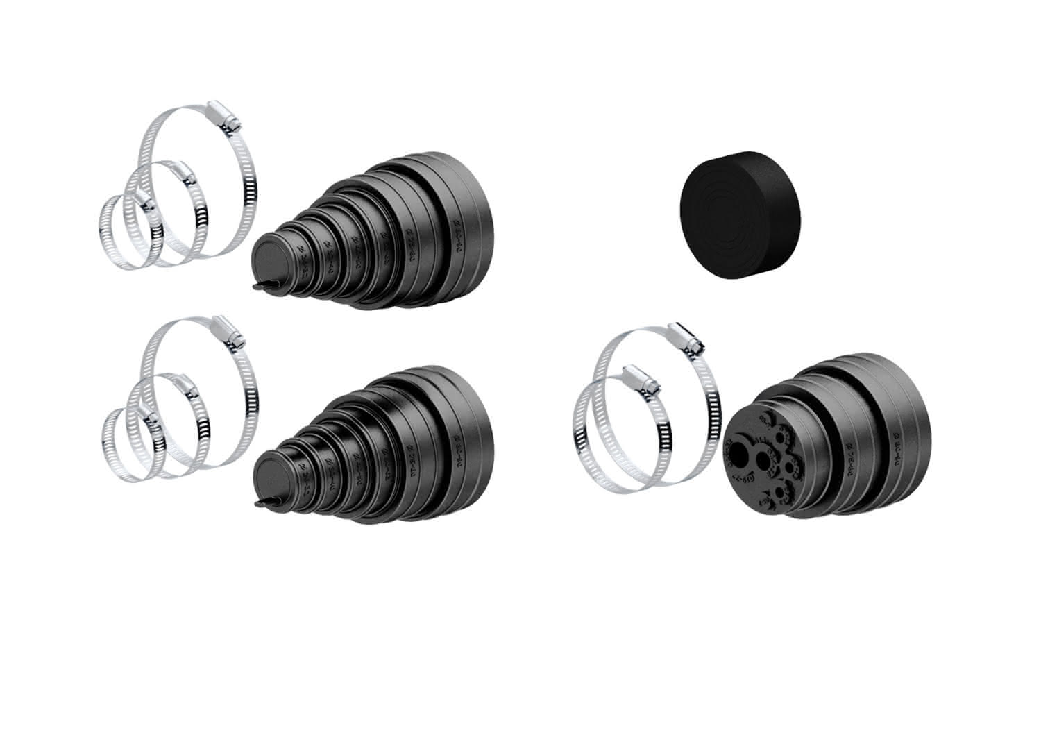 Quadro-Secura 2704 Mantelrohrendstopfen für DN 75/90 (Wasser, Energie 26-63 mm) Quadro-Secura 2704 Mantelrohrendstopfen für DN 75/90 (Wasser, Energie 26-63 mm)