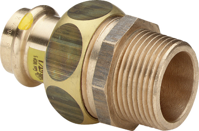 Viega Verschraubung mit SC Profipress G 2654 für Gas in 12mm x R1/2 Rotguss