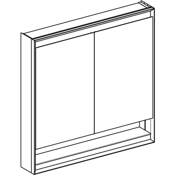 Geberit ONE Spiegelschrank mit Ni/Comf.Light 2 Türen, AP-Mont., 90x90x15cm, weiß