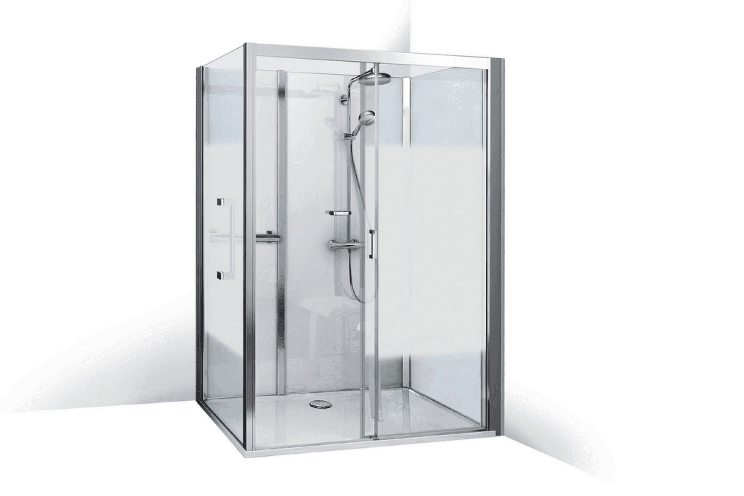 Roth Komplettdusche Vinata Comfort Eck Hoch weiß 1360x677 ESG Flow