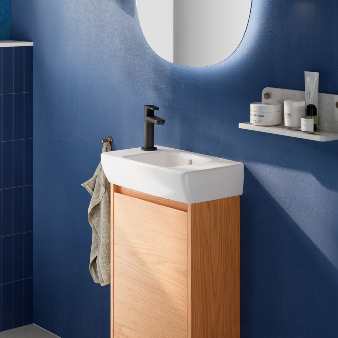 Geberit Renova Compact US für HWB, mit 1 Tür 41,2x60,5x20,1cm, Eiche natur