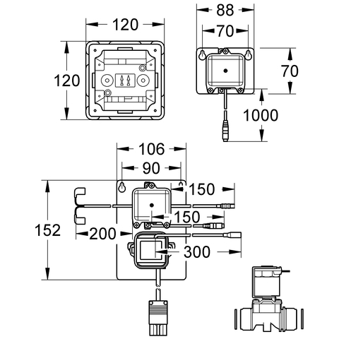 GROHE Austausch-Elektronik Radar 43863 für Urinal-Unterputz-Radar Altanlagen