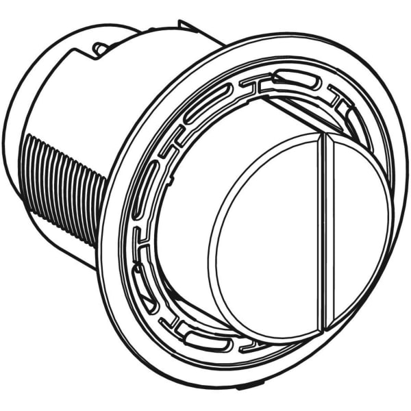 Geberit Typ 01 Drücker für Fernbet. pneum. 2-M-Sp., rund, vorragend, weiß