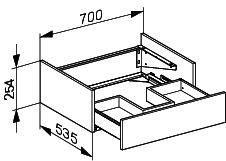 KE Unterbauschrank Edition 400 31440, m.Ausschn.,trüffel/trüffel
