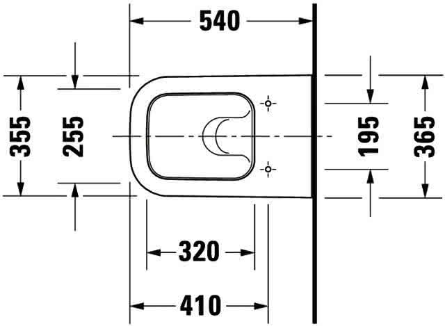 DU Wand-WC Happy D.2 540 mm Tiefspüler, Durafix, weiß