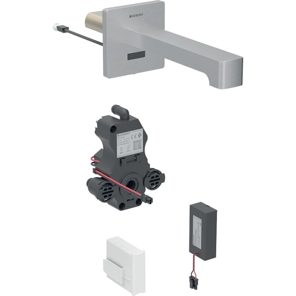 Geberit Brenta WT-Arm.,Wandmontage, Batterie für UP-Funkt.Box, o.Misch.,L:22cm, edst.