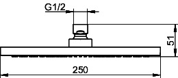 KEUCO Kopfbrause 59886 rd. 250mm Alu-fin.