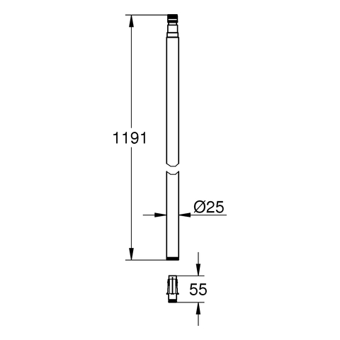 GROHE Brauserohr Euphoria SmartControl 48499 125cm für 26509 chrom