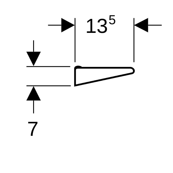 Geberit Renova Wandablage, 50x7x13,5cm, weiß KeraTect