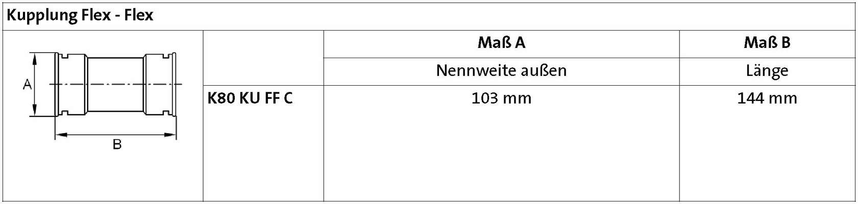 Brötje Kupplung für flexibles Abgasrohr DN 80 Serie C