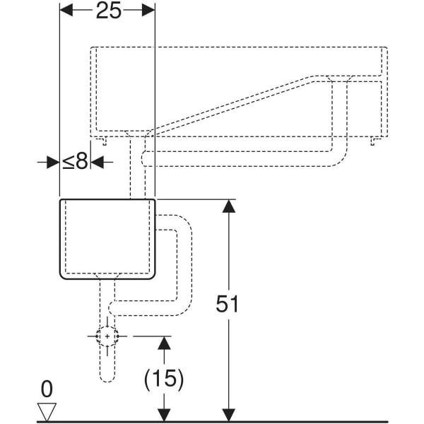 Geberit Publica Gipsfangbecken, Unterteil 25x21x35cm, weiß