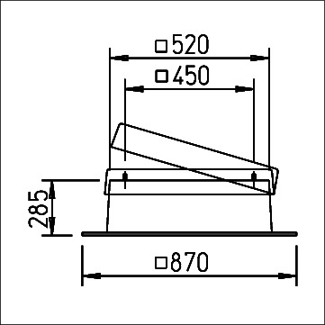 Helios FDS 250/315 Flachdachsockel aus GFK mit Klappmechanismus